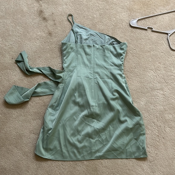 Sage green one strap formal dress - Picture 3 of 4